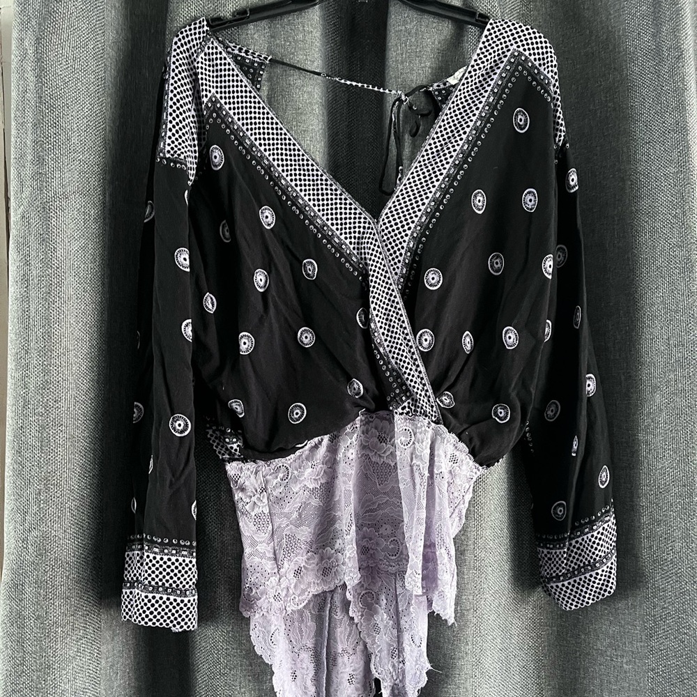 Womens Free People Lace bottom body suit